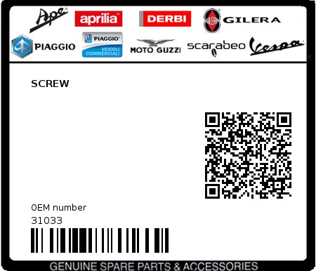 Product image: Piaggio - 31033 - SCREW  0