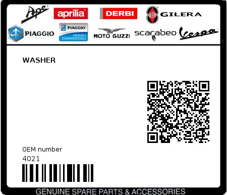Product image: Piaggio - 4021 - WASHER  0