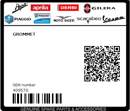 Product image: Piaggio - 409570 - GROMMET  0