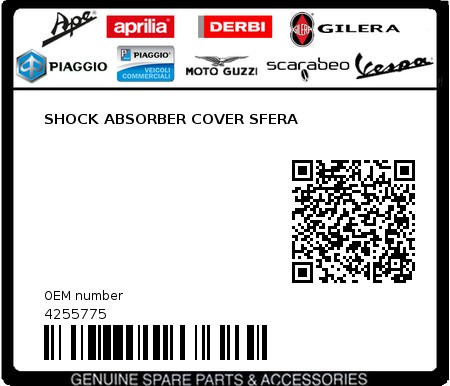 Product image: Piaggio - 4255775 - SHOCK ABSORBER COVER SFERA  0