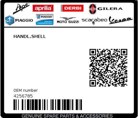 Product image: Piaggio - 4256785 - HANDL.SHELL  0