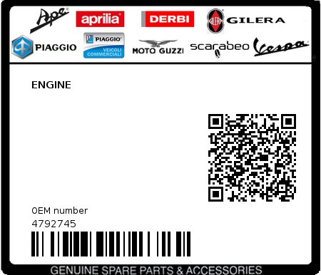 Product image: Piaggio - 4792745 - ENGINE  0