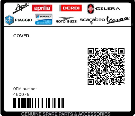 Product image: Piaggio - 480076 - COVER  0