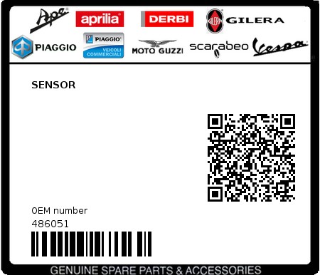 Product image: Piaggio - 486051 - SENSOR  0