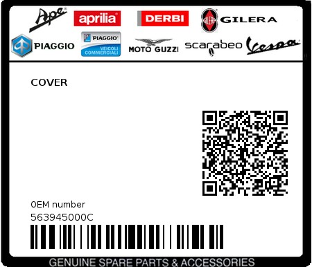 Product image: Piaggio - 563945000C - COVER  0
