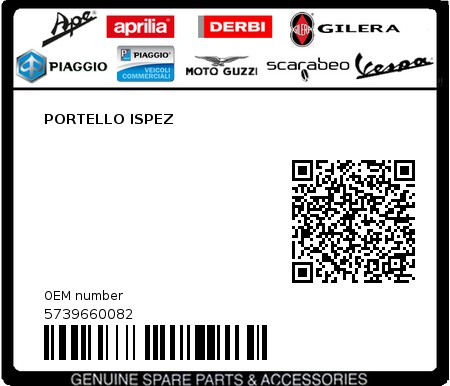 Product image: Piaggio - 5739660082 - PORTELLO ISPEZ  0