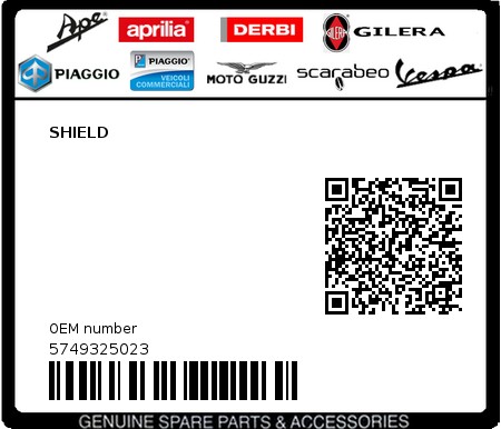 Product image: Piaggio - 5749325023 - SHIELD  0