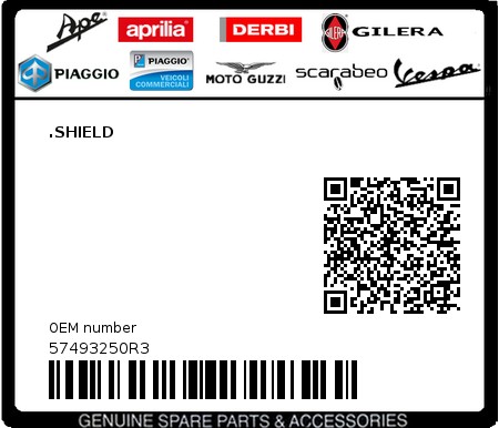 Product image: Piaggio - 57493250R3 - .SHIELD  0