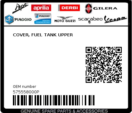 Product image: Piaggio - 575558000P - COVER, FUEL TANK UPPER  0