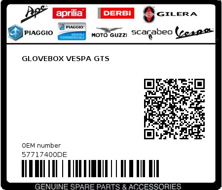Product image: Piaggio - 57717400DE - GLOVEBOX VESPA GTS  0