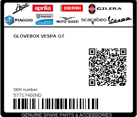 Product image: Piaggio - 57717400ND - GLOVEBOX VESPA GT  0