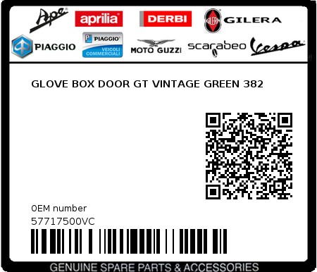 Product image: Piaggio - 57717500VC - GLOVE BOX DOOR GT VINTAGE GREEN 382  0