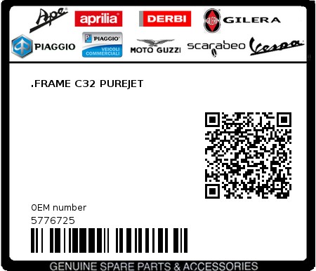 Product image: Piaggio - 5776725 - .FRAME C32 PUREJET  0