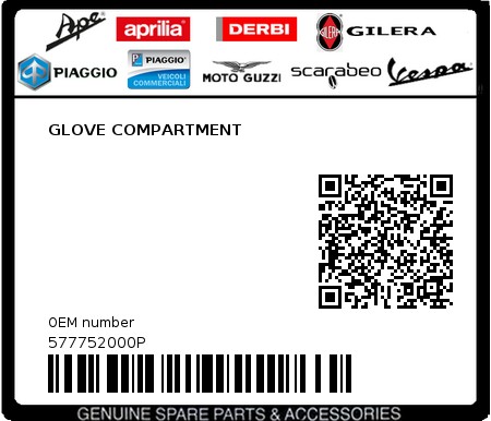 Product image: Piaggio - 577752000P - GLOVE COMPARTMENT  0