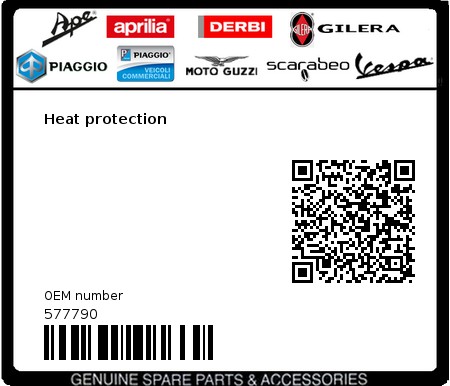 Product image: Piaggio - 577790 - Heat protection  0