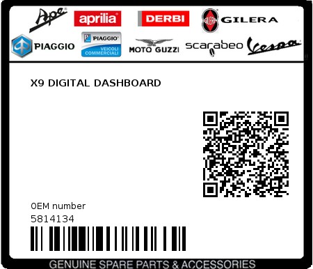 Product image: Piaggio - 5814134 - X9 DIGITAL DASHBOARD  0