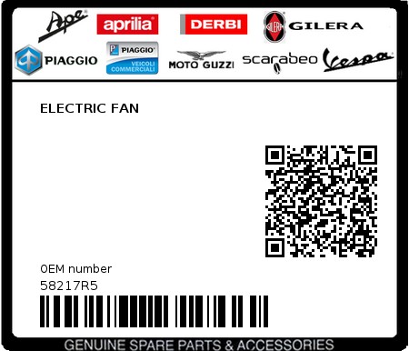 Product image: Piaggio - 58217R5 - ELECTRIC FAN  0