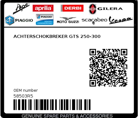 Product image: Piaggio - 58503R5 - ACHTERSCHOKBREKER GTS 250-300  0