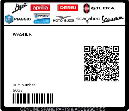 Product image: Piaggio - 6032 - WASHER  0