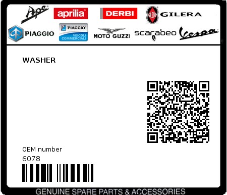 Product image: Piaggio - 6078 - WASHER  0