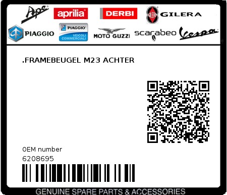Product image: Piaggio - 6208695 - .FRAMEBEUGEL M23 ACHTER  0