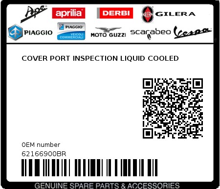 Product image: Piaggio - 62166900BR - COVER PORT INSPECTION LIQUID COOLED  0