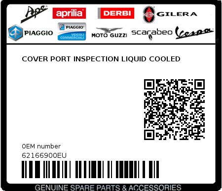 Product image: Piaggio - 62166900EU - COVER PORT INSPECTION LIQUID COOLED  0