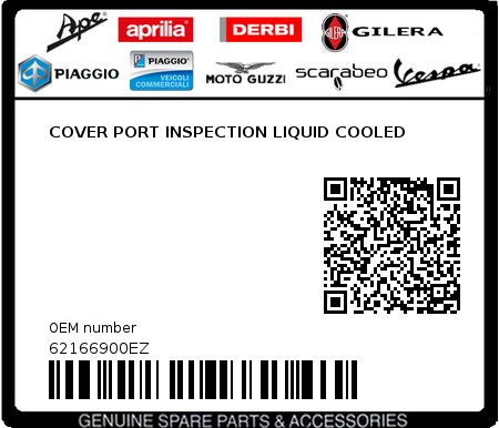 Product image: Piaggio - 62166900EZ - COVER PORT INSPECTION LIQUID COOLED  0