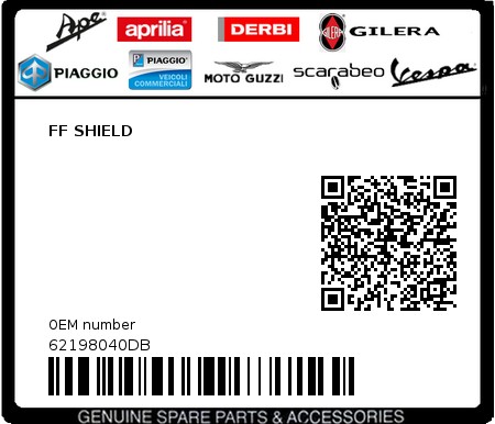 Product image: Piaggio - 62198040DB - FF SHIELD  0