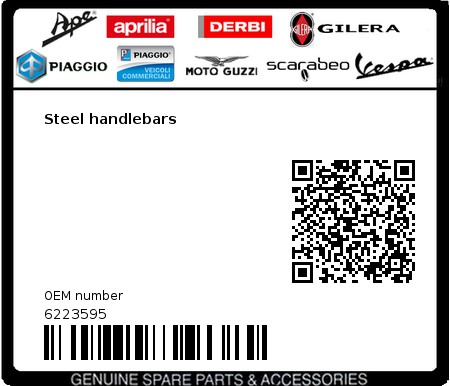 Product image: Piaggio - 6223595 - Steel handlebars  0