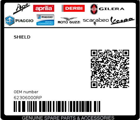 Product image: Piaggio - 62306000RP - SHIELD  0