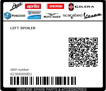 Product image: Piaggio - 62306900EU - LEFT SPOILER  0