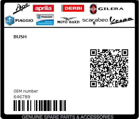 Product image: Piaggio - 646789 - BUSH  0
