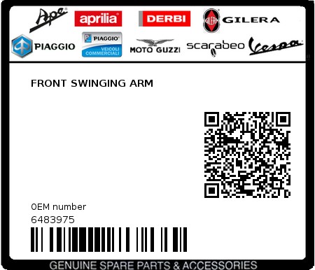 Product image: Piaggio - 6483975 - FRONT SWINGING ARM  0