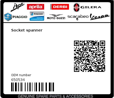 Product image: Piaggio - 650534 - Socket spanner  0