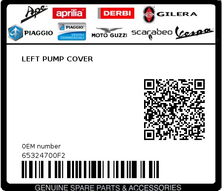 Product image: Piaggio - 65324700F2 - LEFT PUMP COVER  0