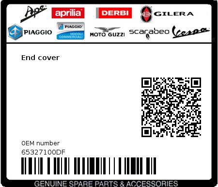 Product image: Piaggio - 65327100DF - End cover  0