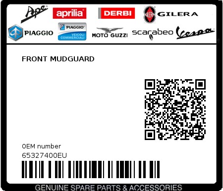 Product image: Piaggio - 65327400EU - FRONT MUDGUARD  0