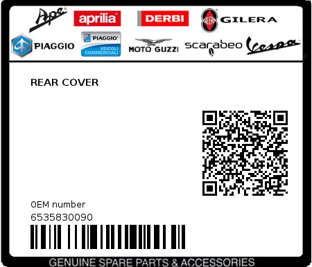 Product image: Piaggio - 6535830090 - REAR COVER  0