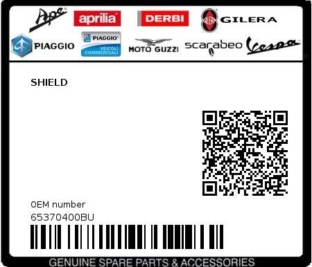 Product image: Piaggio - 65370400BU - SHIELD  0