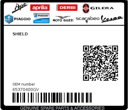 Product image: Piaggio - 65370400GV - SHIELD  0
