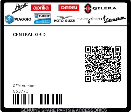 Product image: Piaggio - 653773 - CENTRAL GRID  0