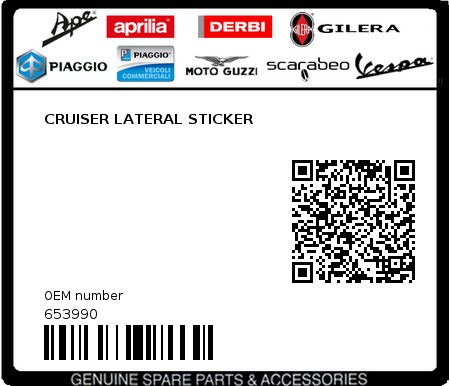 Product image: Piaggio - 653990 - CRUISER LATERAL STICKER  0