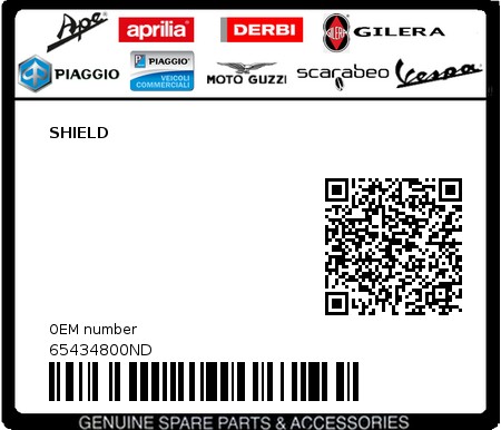 Product image: Piaggio - 65434800ND - SHIELD  0