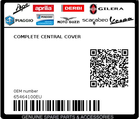 Product image: Piaggio - 65464100EU - COMPLETE CENTRAL COVER  0