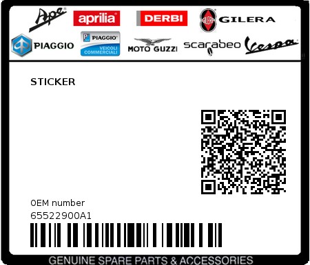 Product image: Piaggio - 65522900A1 - STICKER  0