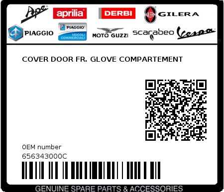 Product image: Piaggio - 656343000C - COVER DOOR FR. GLOVE COMPARTEMENT  0