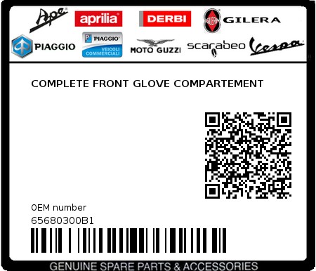 Product image: Piaggio - 65680300B1 - COMPLETE FRONT GLOVE COMPARTEMENT  0