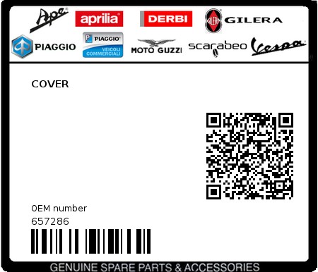Product image: Piaggio - 657286 - COVER  0