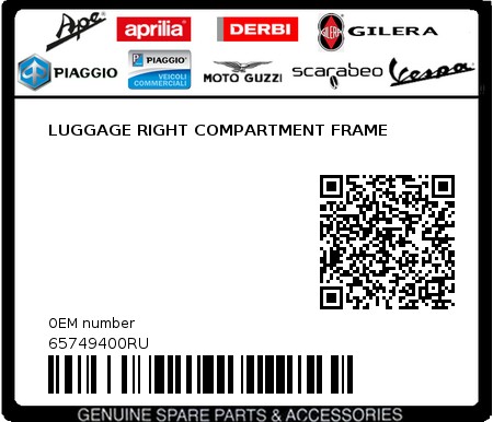 Product image: Piaggio - 65749400RU - LUGGAGE RIGHT COMPARTMENT FRAME  0